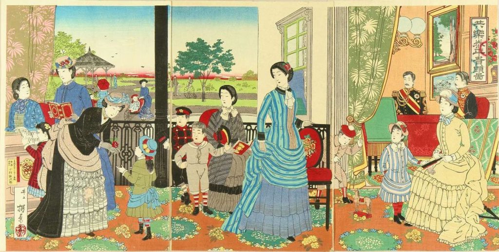 「共楽泰平貴顕図」（井上安治,1888　メトロポリタン美術館）の画像。